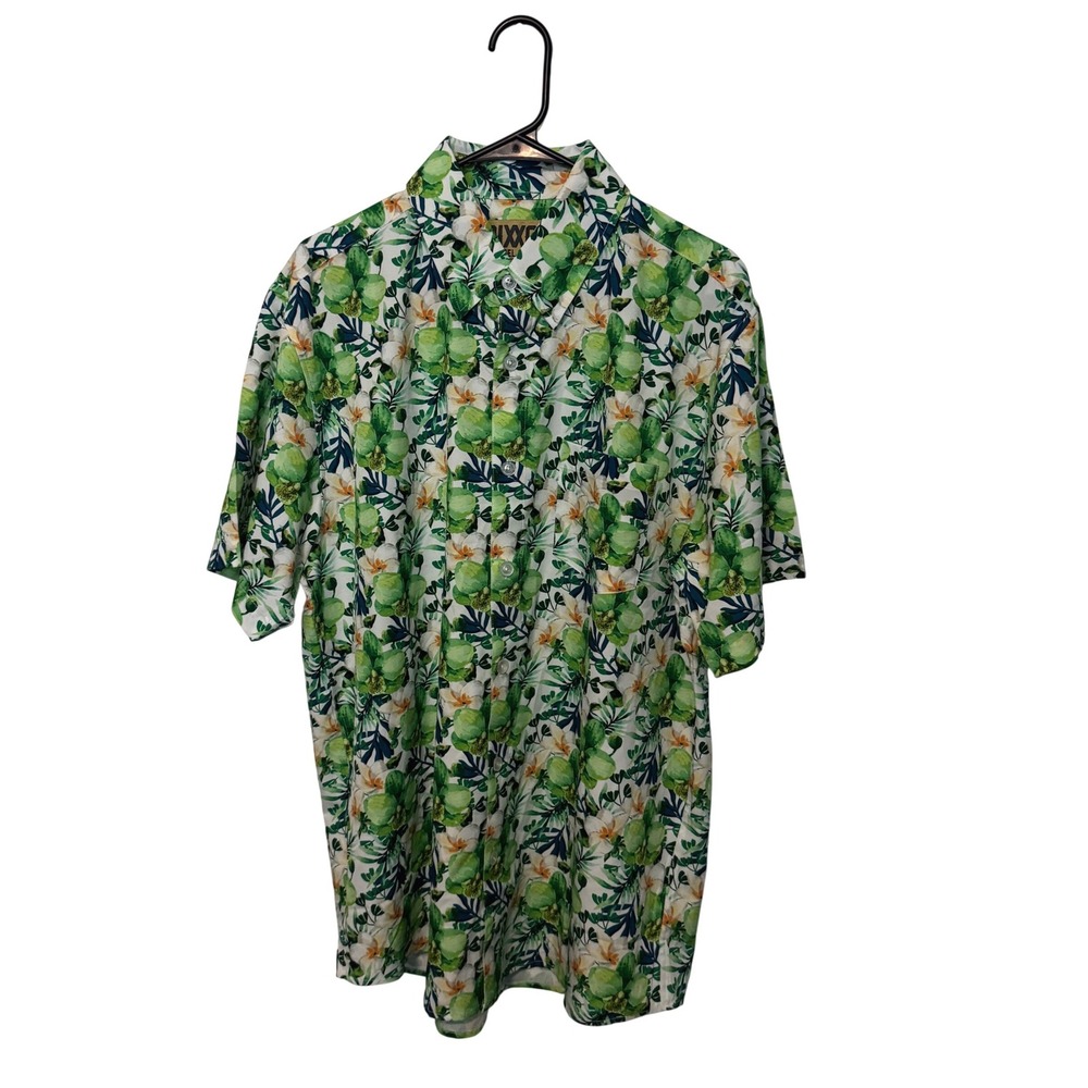 Dixxon Flannel Co Shirt Mens Large Green Floral Tropical Performance Party
